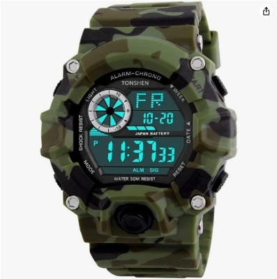 Picture of Inspired by G force Men's Digital Sports Watch with Big Dial LED Waterproof 50M, Camouflage