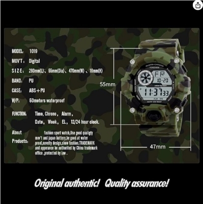 Picture of Inspired by G force Men's Digital Sports Watch with Big Dial LED Waterproof 50M, Camouflage