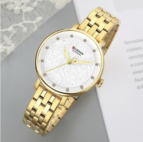 Picture of Inspired by CNN 9046 Silver/golden Stainless Steel Analog Watch For Women. Watch/Ladies Watch/Wristwatch.