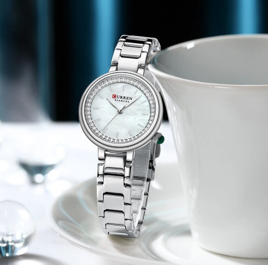 Picture of Inspired by curren gol Ladies Watch Luxury Top Brand Quartz Watch Stainless Steel Watch Sports Waterproof Simple Ladies Watch Reloj Mujer