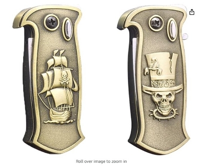 Picture of Metal Bronze Butane Jet Torch Lighter, Refillable Windproof Flame Lighter with Adjustable Flame