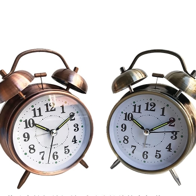 Picture of SWHONG Copper metal clock alarm clock mute student alarm clock 3 inch ( Gold )