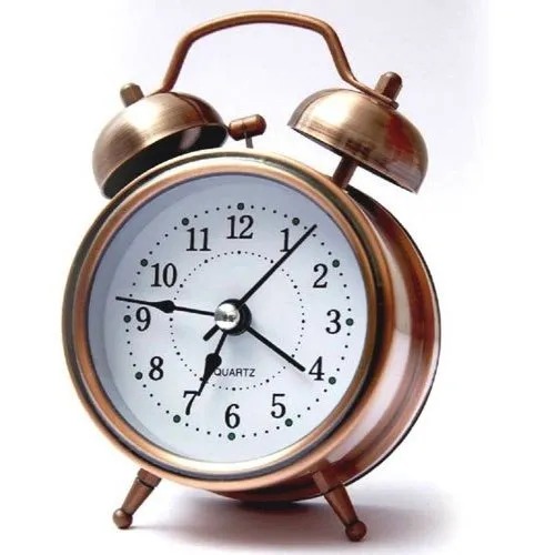 Picture of SWHONG Copper metal clock alarm clock mute student alarm clock 3 inch ( Gold )