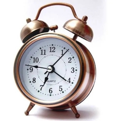 Picture of SWHONG Copper metal clock alarm clock mute student alarm clock 3 inch ( Gold )