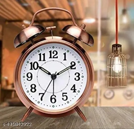 Picture of SWHONG Copper metal clock alarm clock mute student alarm clock 3 inch ( Gold )