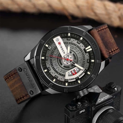 Picture of Inspired by CN Men  8301 Men’s PU Leather Quartz Waterproof Watch For Men's