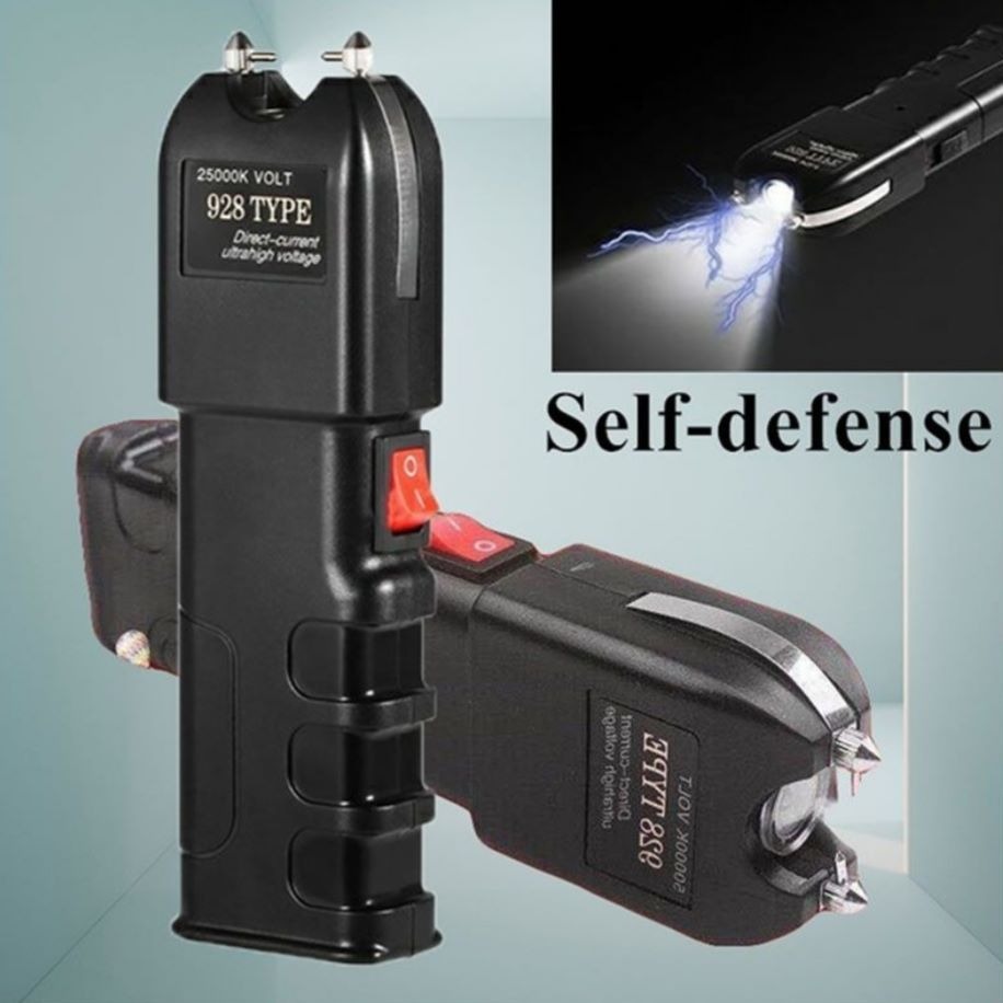 Picture of Tactical Flashlight 928 - High Impact ABS, USB Charging with Window Switch, Fixed Flashlight for Self Defense ( Black )