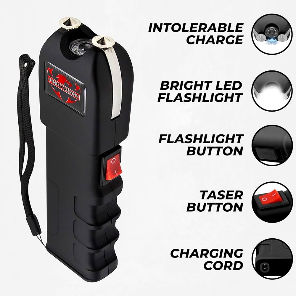 Picture of Tactical Flashlight 928 - High Impact ABS, USB Charging with Window Switch, Fixed Flashlight for Self Defense ( Black )