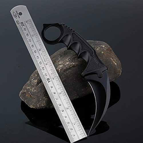 Picture of Knife Fixed Blade Tactical Camping Tool with Sheath and Cord for Camping Hunting，Fishing，Outdoor，Survival (Black) ( Black )