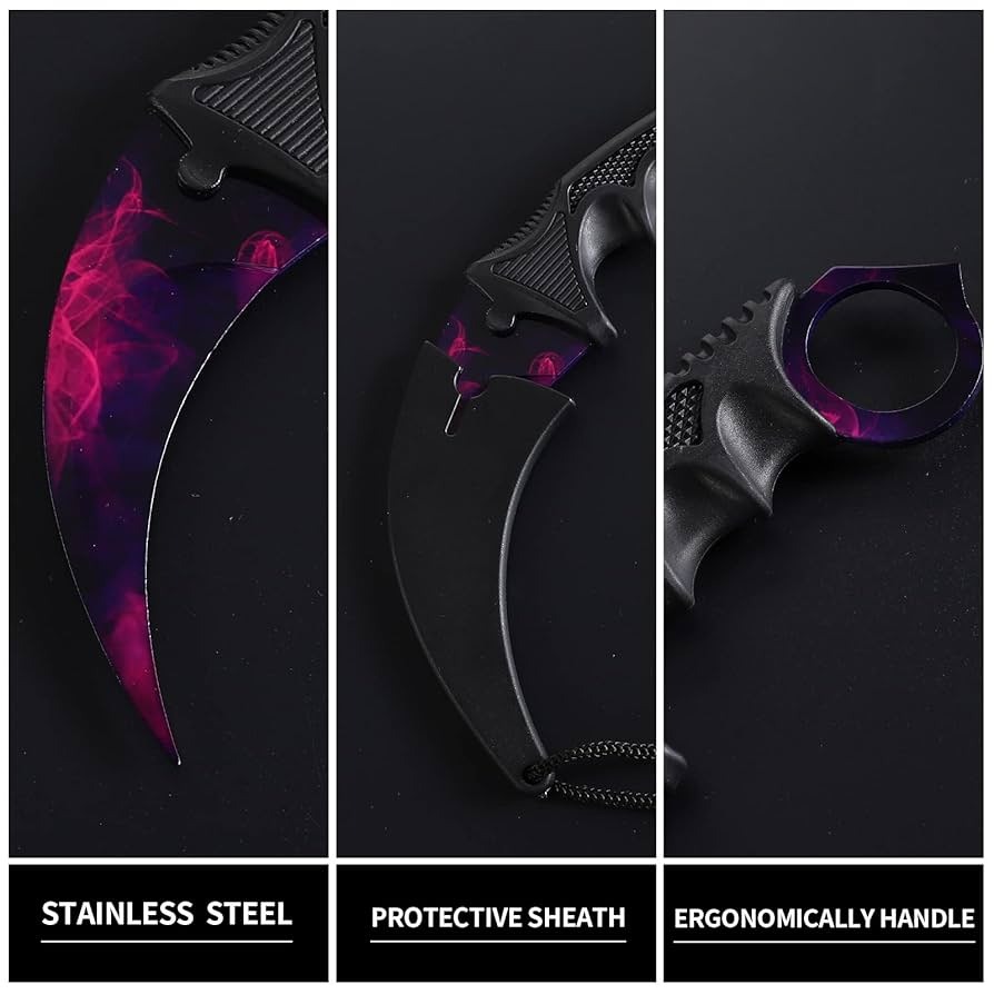 Picture of Karambit Knife Fixed Blade Knife Fixed Blade Tactical Camping Tool with Sheath and Cord for Camping Hunting ( Black )