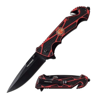 Picture of K nife 9Cr18MoV Steel Blade Double Safety Lock G10 Handle with Sheath Folding K nife (Satin) ( Black )