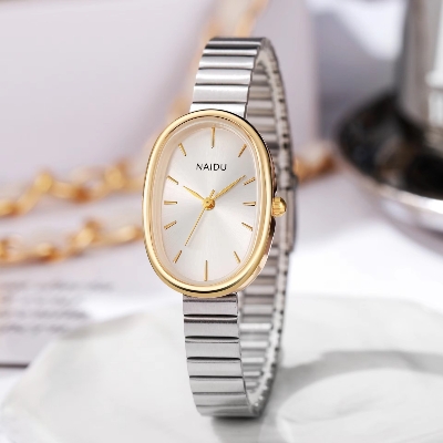 Picture of Inspired by New CN t Elegant Women Oval Watch Luxury Brand Steel Stripe Stainless Steel Dress Wristwatch Fashion Women Classic Watches