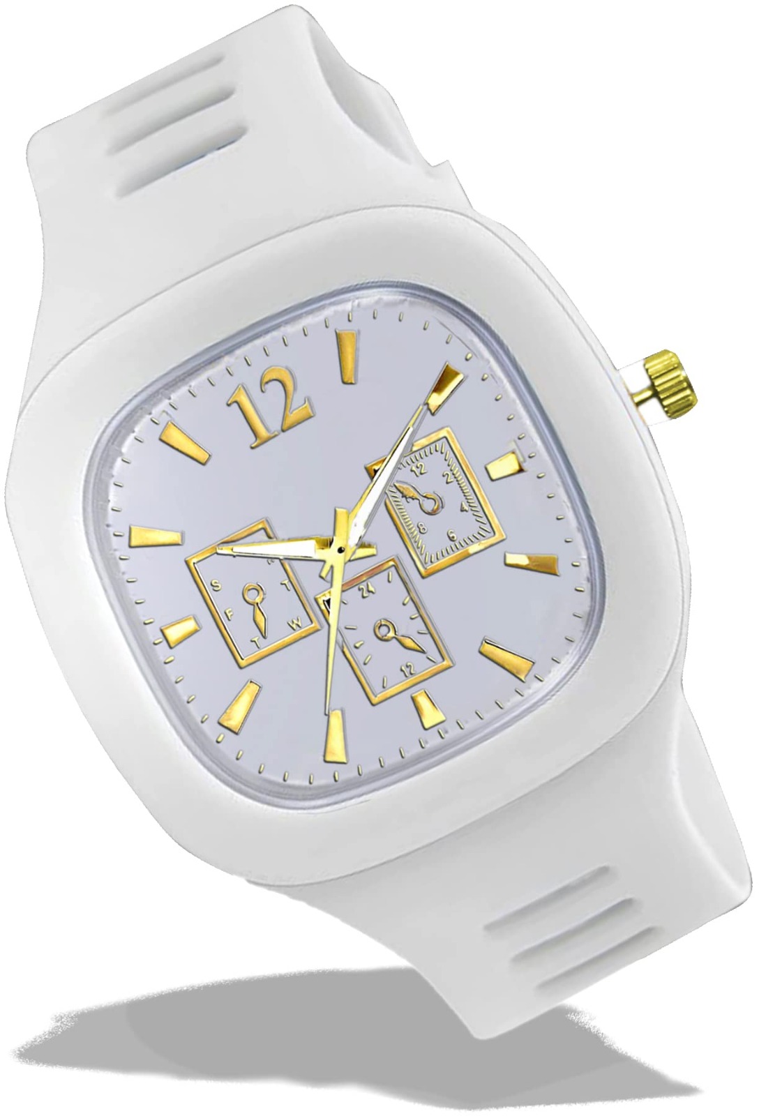 Picture of Classy White Color Square Dial Analog Watch For Men & Boy'S - Watch For Men - Watch For Men By Top 10 Mart - ঘড় ( White )