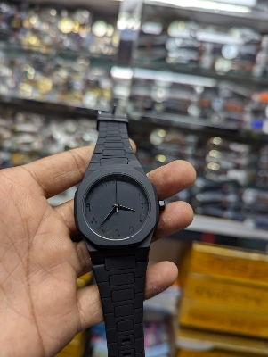 Picture of Inspried bye New Black Arabic Aura (rubber belt) watch Carbon Fiver Plastic Fashionable watch For Men