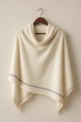 Picture of PULI Womens Large Cross Front Poncho Sweater Wrap Topper Knitted Elegant Shawls Cape for Fall Winter