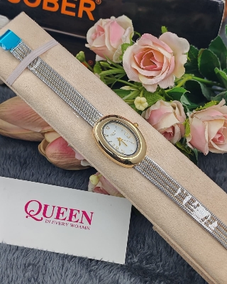 Picture of Gosasa Elegant Women's Quartz Watch - Oval Dial, Slim & Cute, Modern Minimalist Design, 30m Waterproof, Mother-of-Pearl Face, Adjustable Stainless Steel Mesh Band