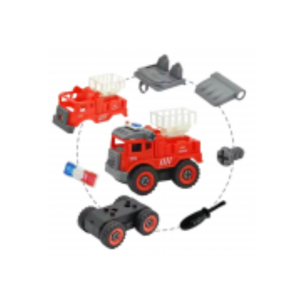 Picture of DIY Fire Truck Assembly Set – 4-in-1 Firefighting Vehicles with Screwdriver