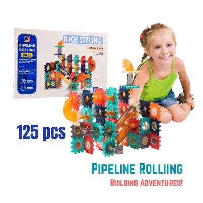 Picture of Unique Pipeline Rolling Ball Building Blocks 125 PCS Set