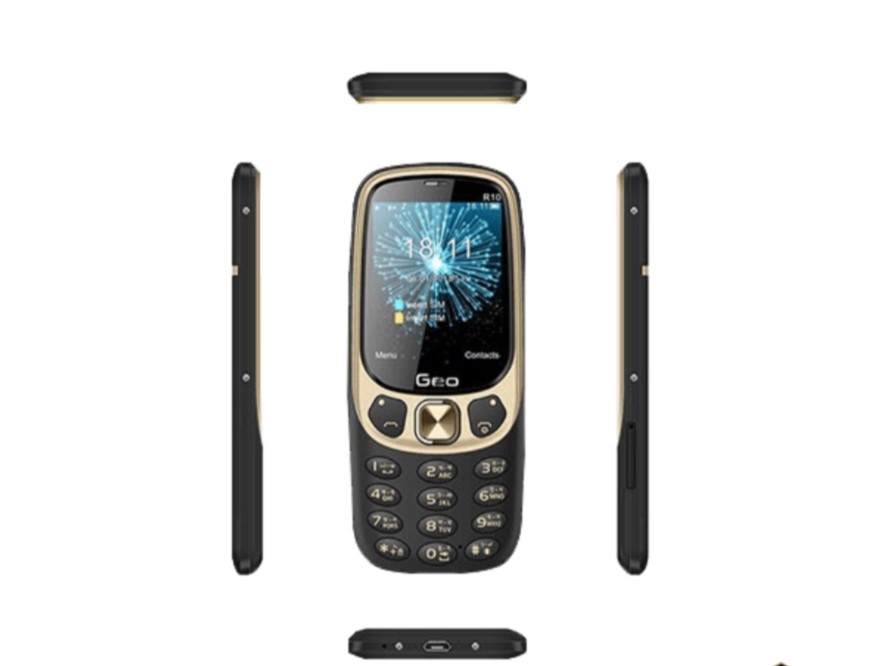 Picture of Geo R10 Dual Band Dual stanby Button Phone very slim smart looking and strong network feature phone - Black