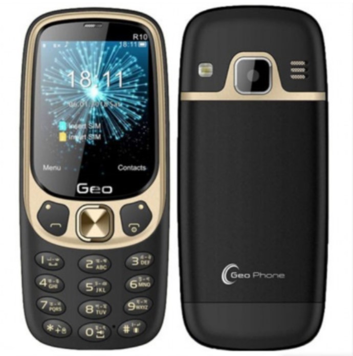 Picture of Geo R10 Dual Band Dual stanby Button Phone very slim smart looking and strong network feature phone - Black