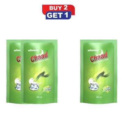 Picture of Chaad Dishwashing Liquid Refill Lemon Fresh 250ml(Buy 2 Get 1 Free)