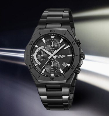 Picture of SKMEI 2452 Luxury Active Chronograph Luminous Stainless Steel Men’s Quartz Watch-Black