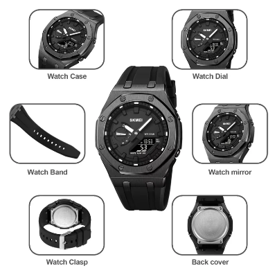 Picture of SKMEI 2243 Military Tactical LED Backlight & Dual Display Watch For Men- Black