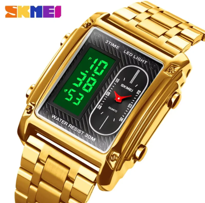 Picture of SKMEI 1868 Multiple Time Digital Watch For Watch For Men-Golden