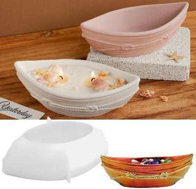 Picture of Candle Boat Silicon Mold White