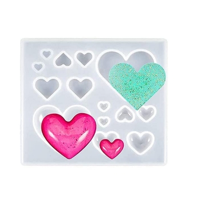 Picture of Heart Shape Gems Mold White
