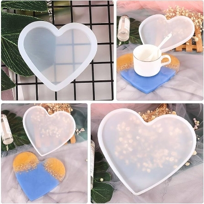 Picture of Heart Shaped Coaster Mold White