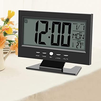 Picture of Digital Table Clock Voice Control LED Snooze Alarm Clock