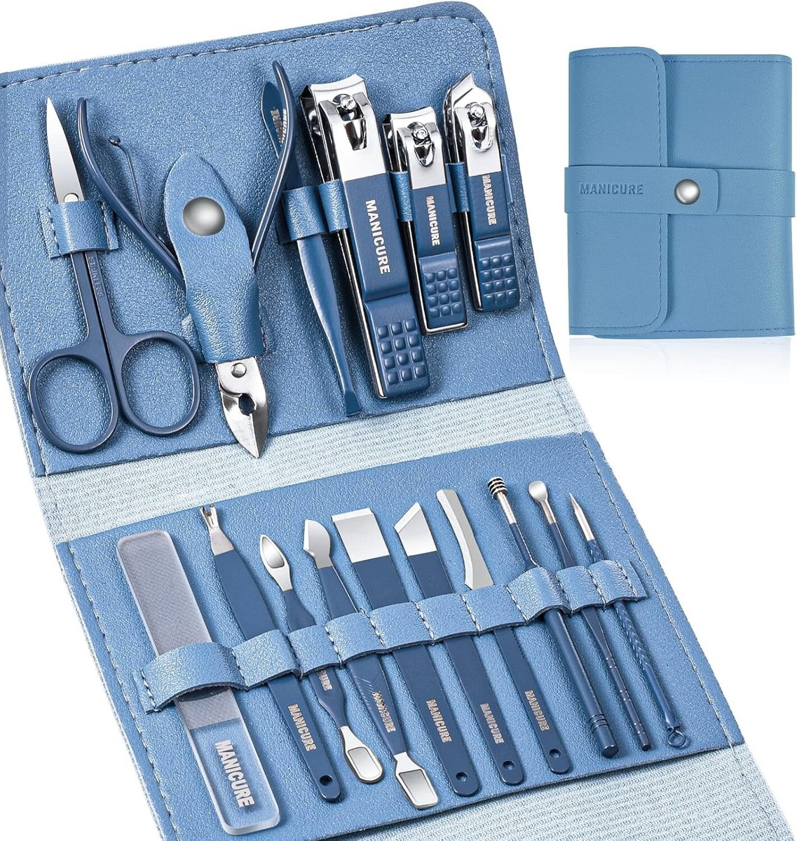 Picture of 16Pcs Manicure Set Stainless Steel Nail Clippers Kit And Pedicure