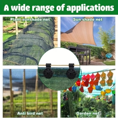 Picture of 50-Pcs Mulifunctional Sunshade Net Fixing Clip Garden Backyard Greenhouse Clip ( Black 50-pcs )