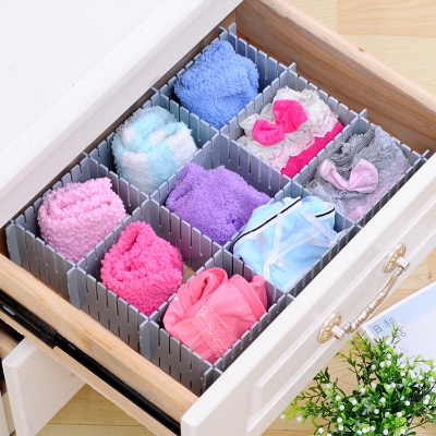 Picture of 6Pcs DIY Adjustable Drawer Dividers – Plastic Partition Boards for Space-Saving Organization (Multicolor)