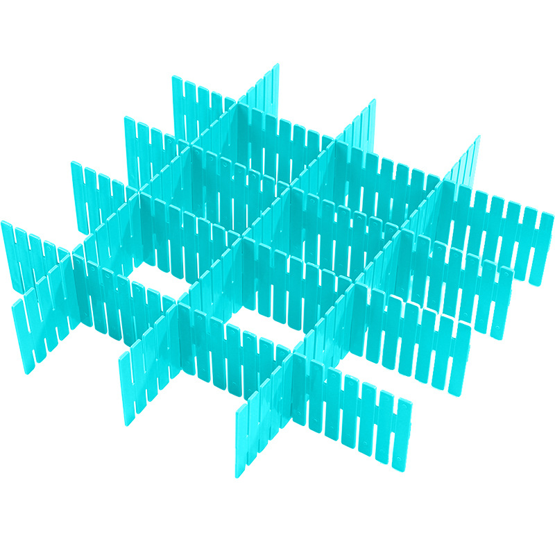 Picture of 6Pcs DIY Adjustable Drawer Dividers – Plastic Partition Boards for Space-Saving Organization (Multicolor)