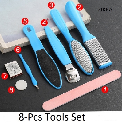 Picture of Pedicure Kit Callus Remover Stainless Steel Pedicure Rasp Tools Feet Exfoliating Scrubber -8Pcs/Set