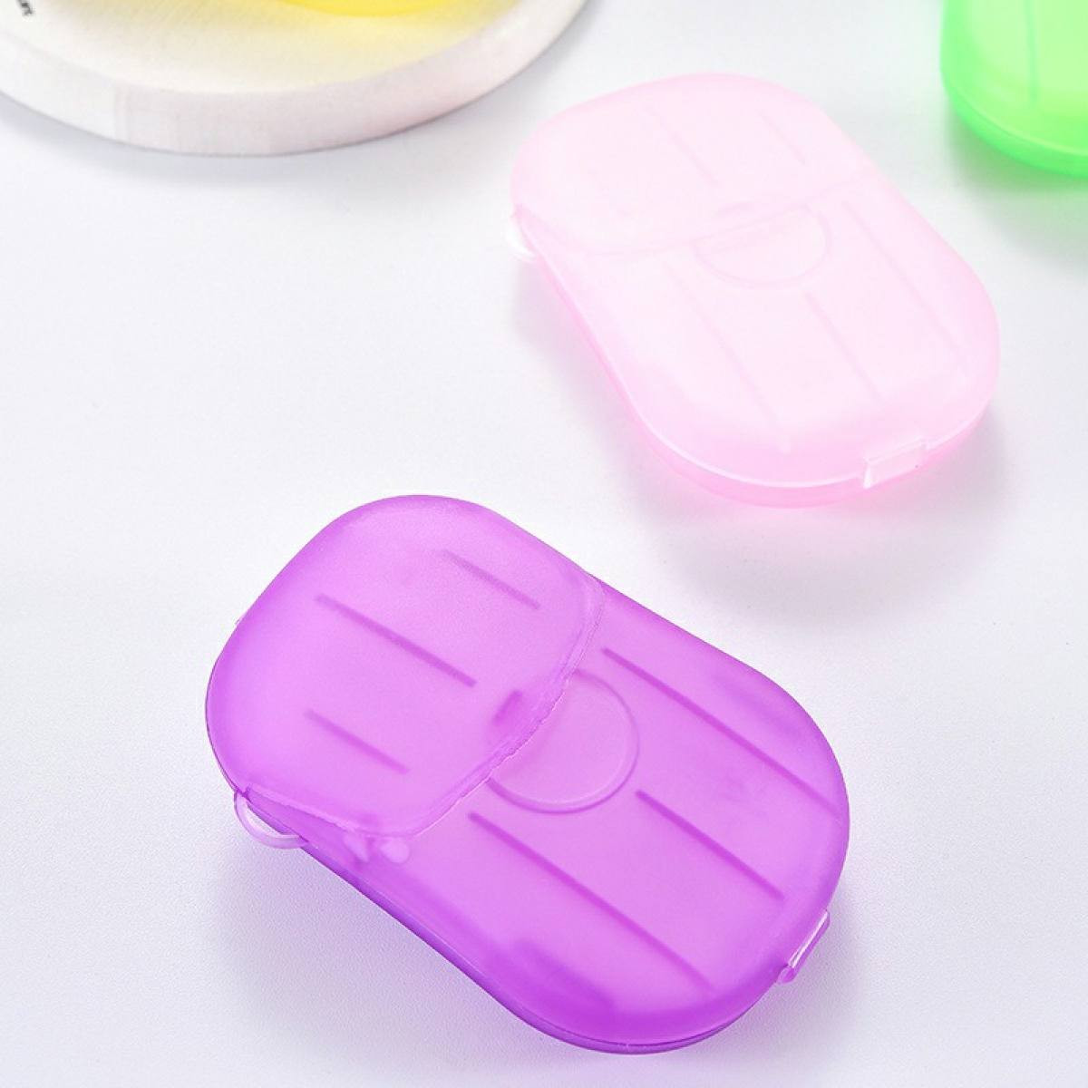 Picture of Travel Boxed Mini Flower Design Paper Soap Elliptical Box