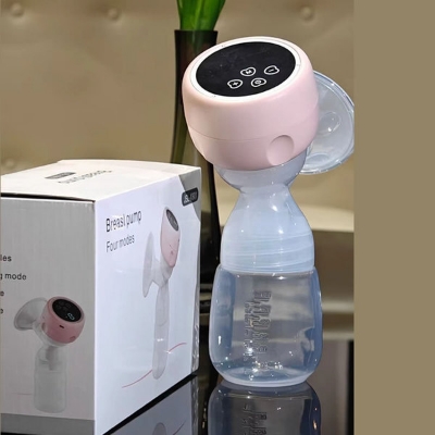 Picture of Electric Rechargeable Breastfeeding Pump Anti-Back Low Noise Breastfeeding Pump ( Pink )
