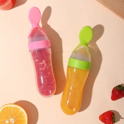 Picture of Baby Silicone Hard  Spoon Feeder (90ml Bottle)