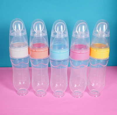 Picture of Premium Quality Baby Full Silicone Spoon Feeder Bottle -1pcs