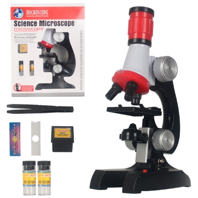 Picture of Smartasin Microscope Beginner Microscope Kit Science Kits for Kids -LED 100X, 400x, and 1200x Magnification, Great Gifts Educational Toys for Kids