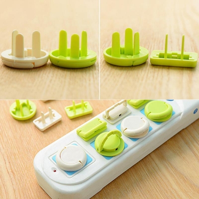 Picture of 10 Pcs (5 Pcs 2 Pin 5pcs 3 Pin)Child Safety Protection Socket Plug Protector Baby Electric Shock Protection Power Supply Cover Anti-Electric with Hidden Pull Handle Outlet Covers