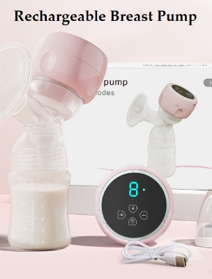 Picture of Electric BPA-Free Painless Rechargeable Breast Pump With Silicone Pad ( Pink )
