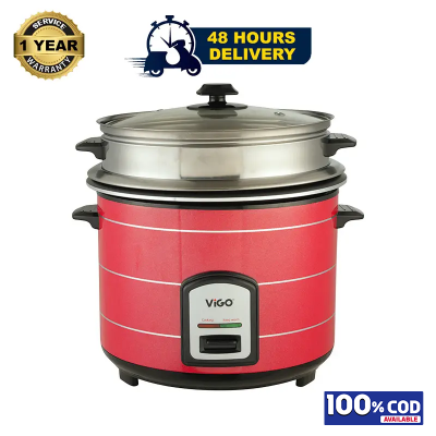 Picture of Vigo Rice Cooker -3.0L 1100W REL-50-05 SS-Red-Single Pot-Regular with Magnetic Switch and Thermostat