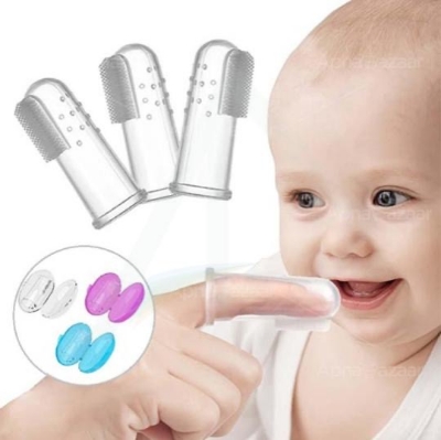 Picture of Baby Finger Toothbrush Children'S Teeth Cleaning Silicone Toothbrush Rubber Cleaning Kids Toothbrush with Box