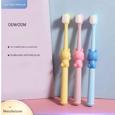 Picture of Super Soft Baby Microfiber Toothbrush 0-12 years old 10 thousand fine soft hair bear baby baby toothbrush/ Children's toothbrush