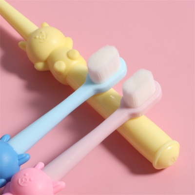 Picture of Super Soft Baby Microfiber Toothbrush 0-12 years old 10 thousand fine soft hair bear baby baby toothbrush/ Children's toothbrush