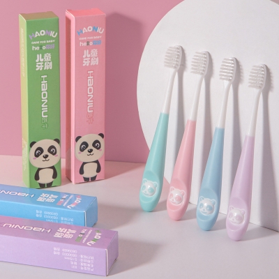 Picture of HaoNiu Children's  Soft Hair Toothbrush 3-12 Years Old Cartoon Panda Toothbrush