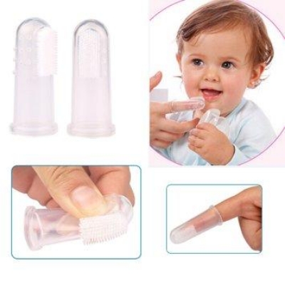 Picture of Soft Silicone Baby Finger Toothbrush Children's Teeth Cleaning Toothbrush Baby Tongue Cleaning Brush Pet Cleaning Tools-1pcs ( White )